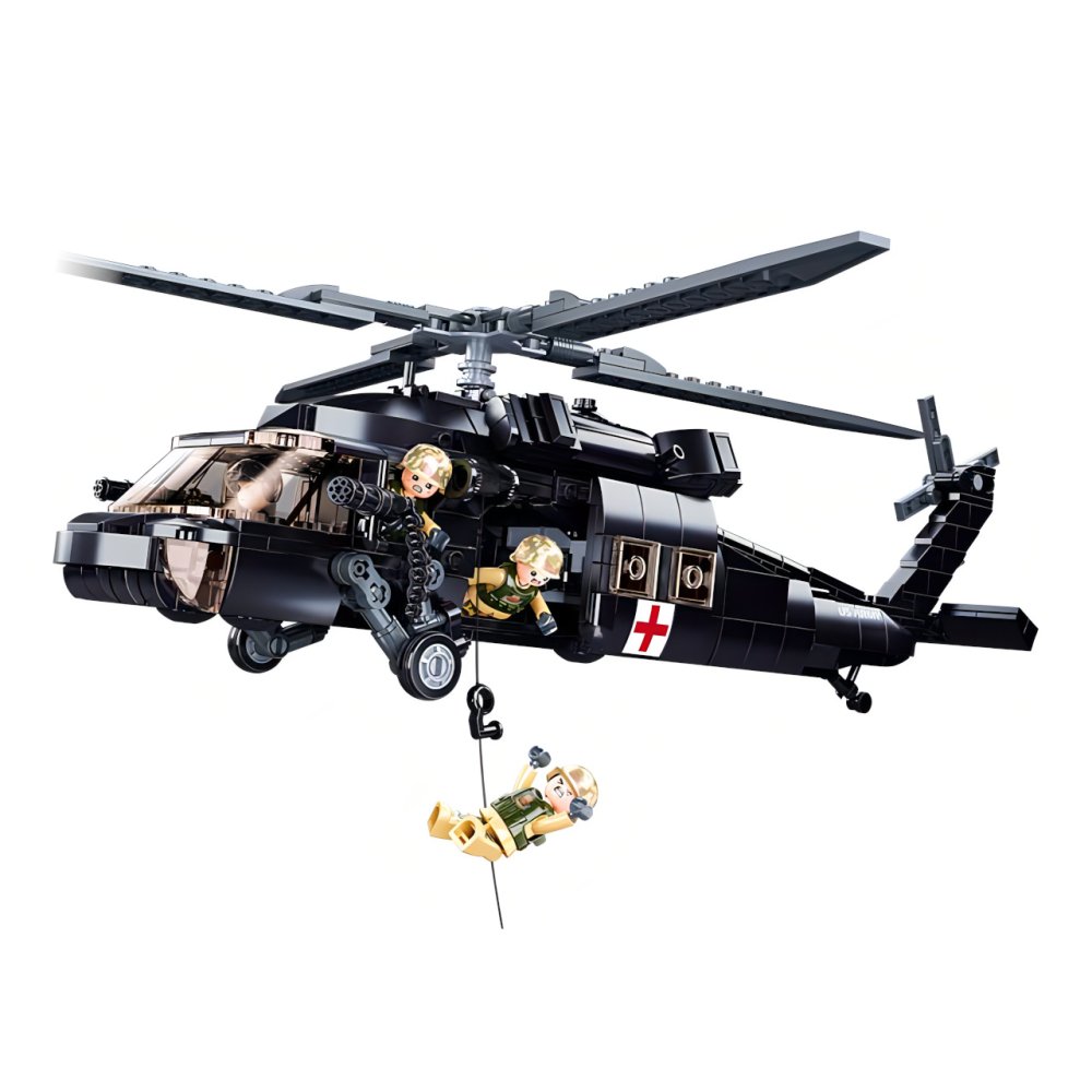 Sluban Model Bricks M38-B1012 Helicóptero Médico UH-60 Black Hawk