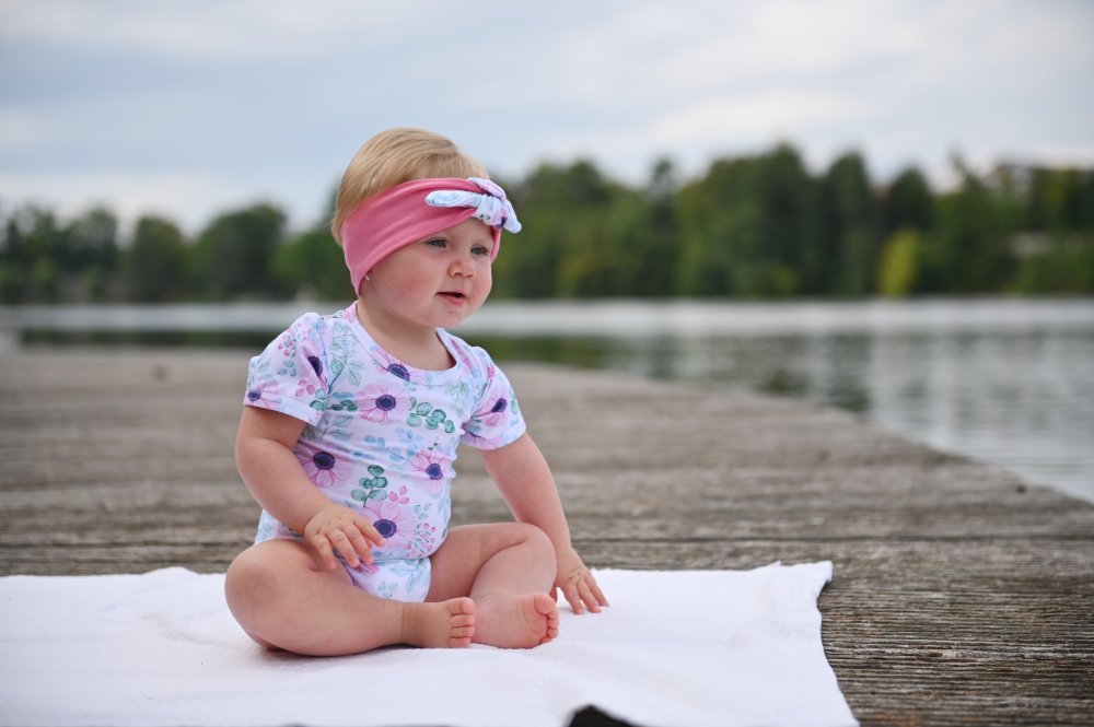 Diadema fina Outlast® - blanco/turquesa mariposa UNI - Imagen 3