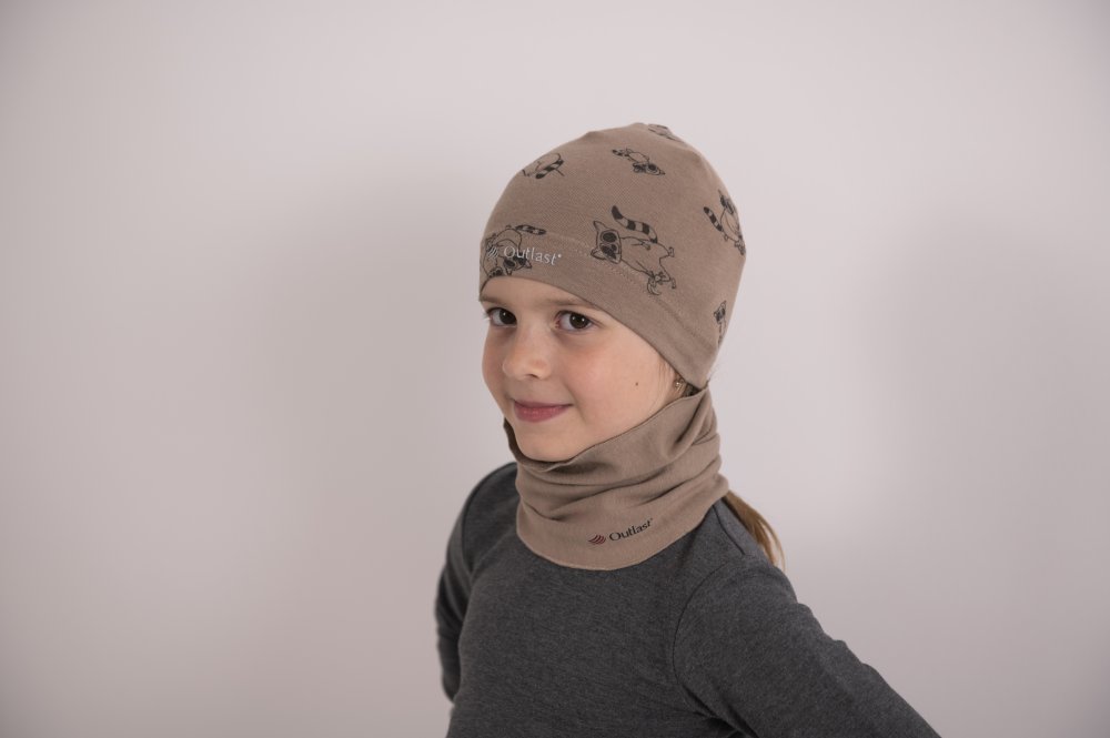 Bonnet à enfiler extensible IMPRIMÉ Outlast ® - raton laveur noisette 3 | 42-44 cm – Image 4