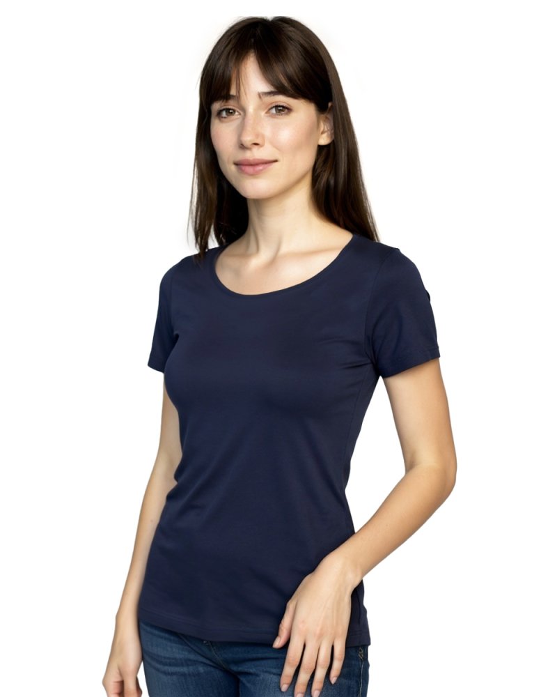 T-shirt donna Brigita, manica corta, blu scuro S/M