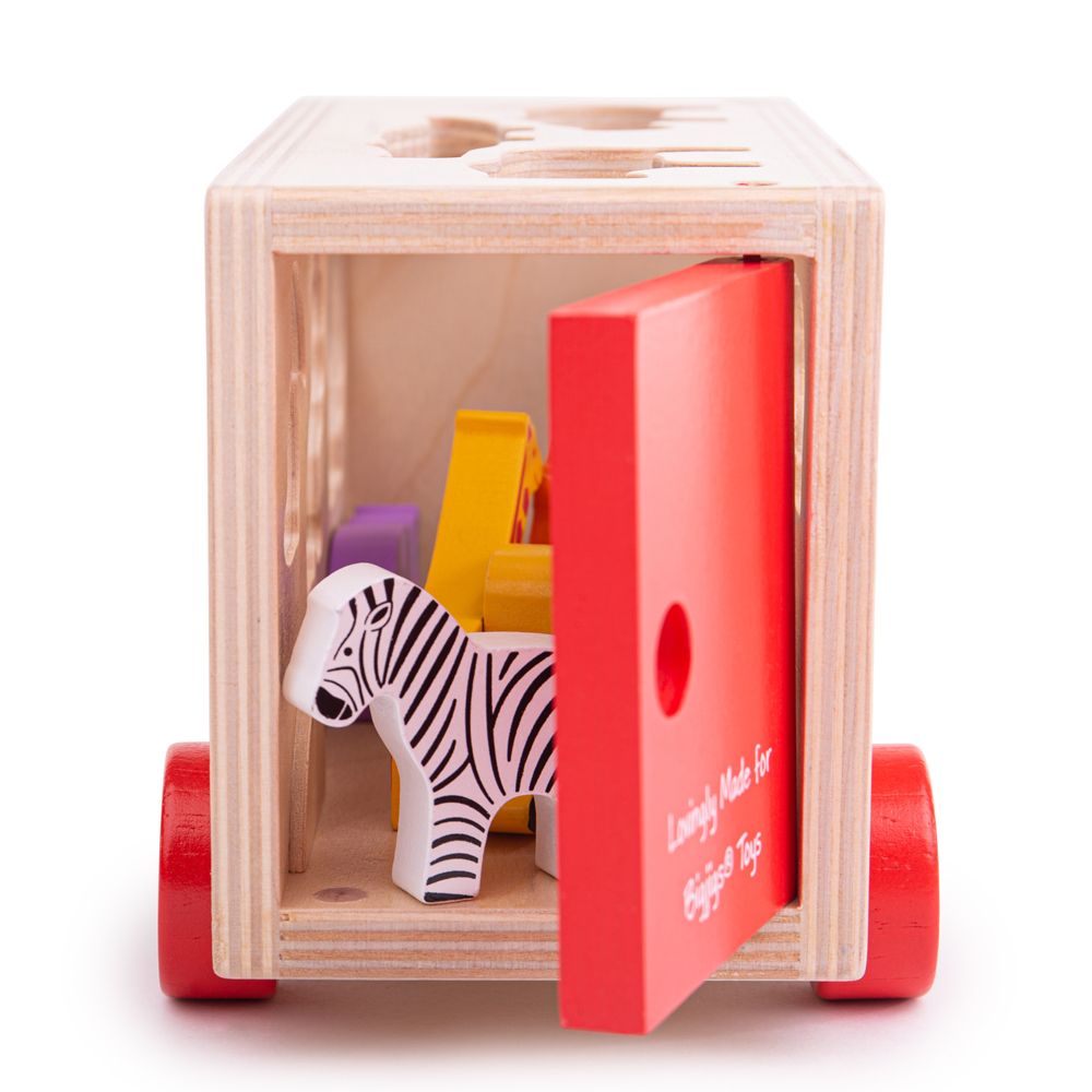 Bigjigs Toys Dřevěné auto se zvířátky safari (obrázek 3)