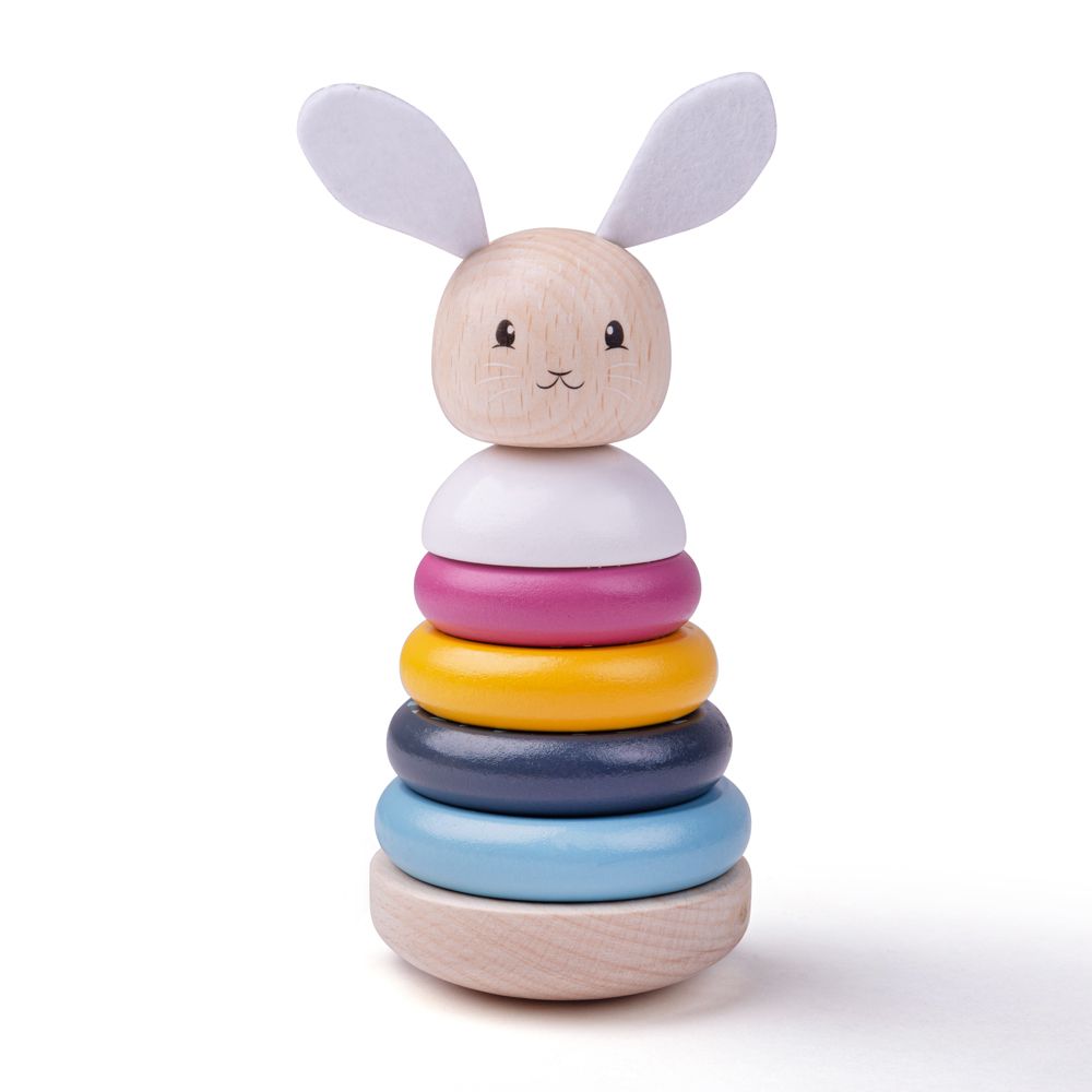 Bigjigs Baby Dřevěná motorická nasazovací věž králíček (obrázek 5)