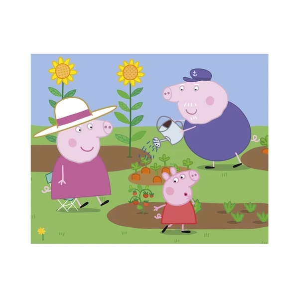 Dino Dřevěné obrázkové kostky Peppa pig Veselý den 20 kostek (obrázek 5)