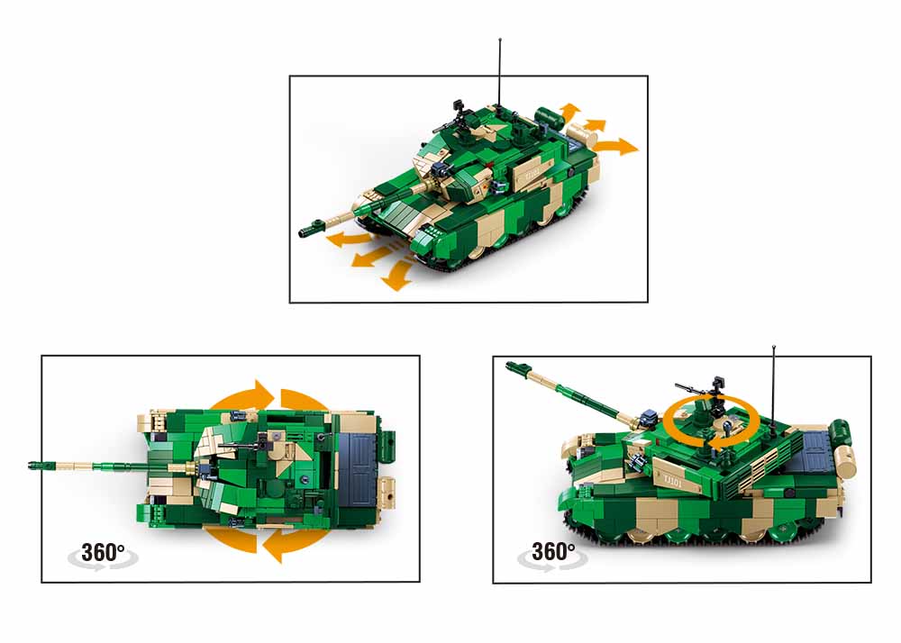 Sluban Power Bricks M38-B7071 R/C ZTZ-99AS Tank na dálkové ovládání (obrázek 2)