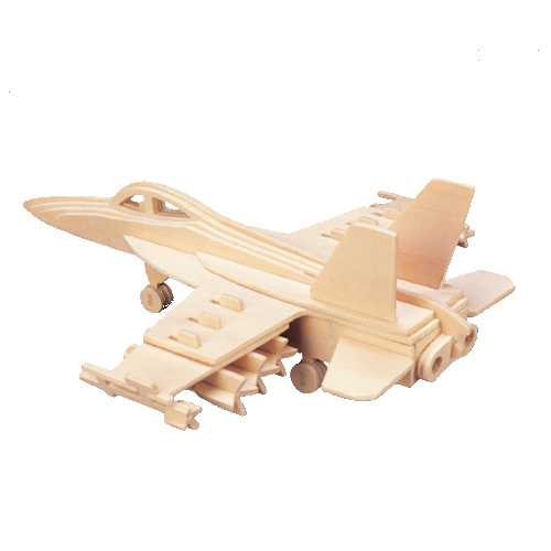 Woodcraft Dřevěné 3D puzzle Stíhačka přírodní