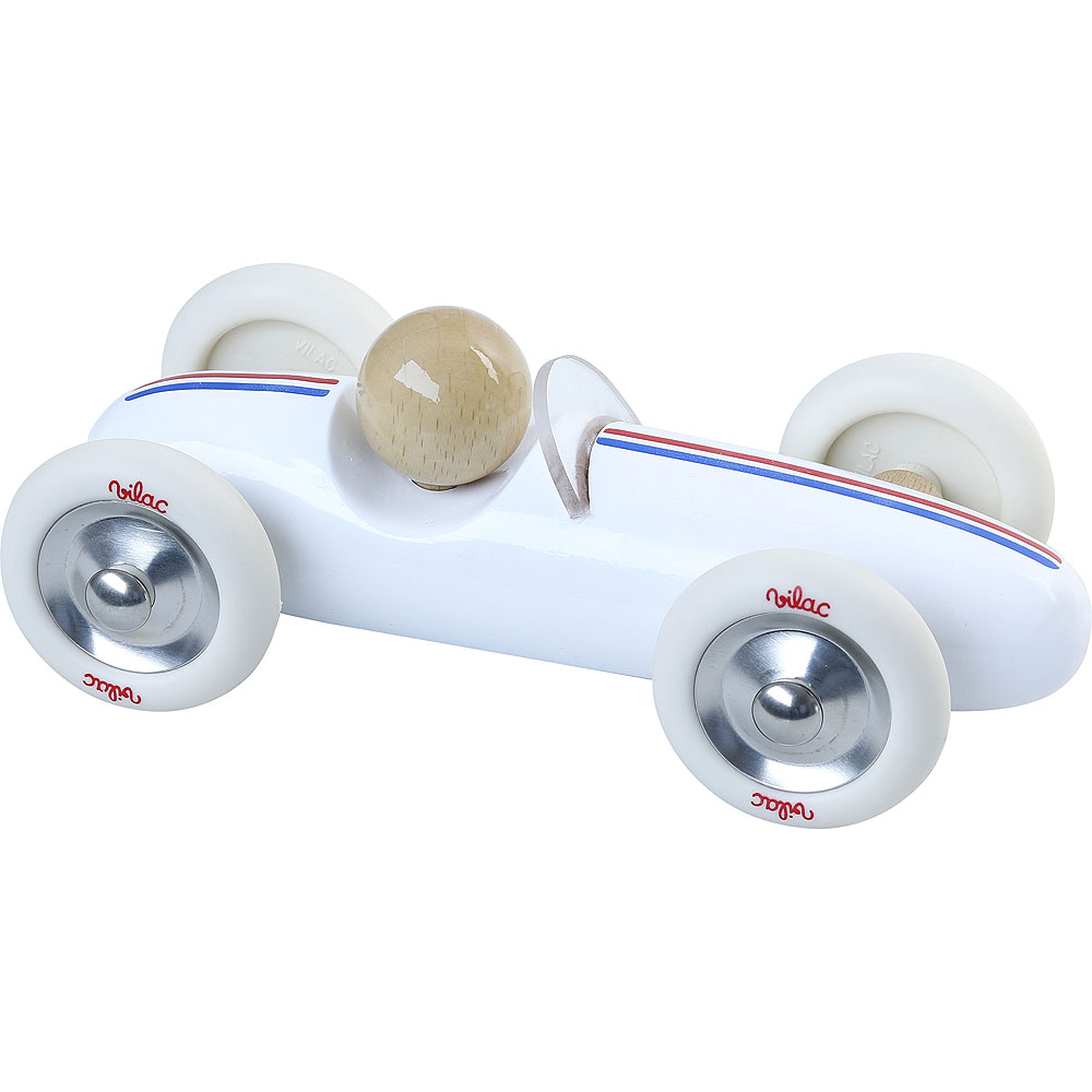 Vilac Dřevěné auto velké Grand prix vintage bílé (obrázek 4)