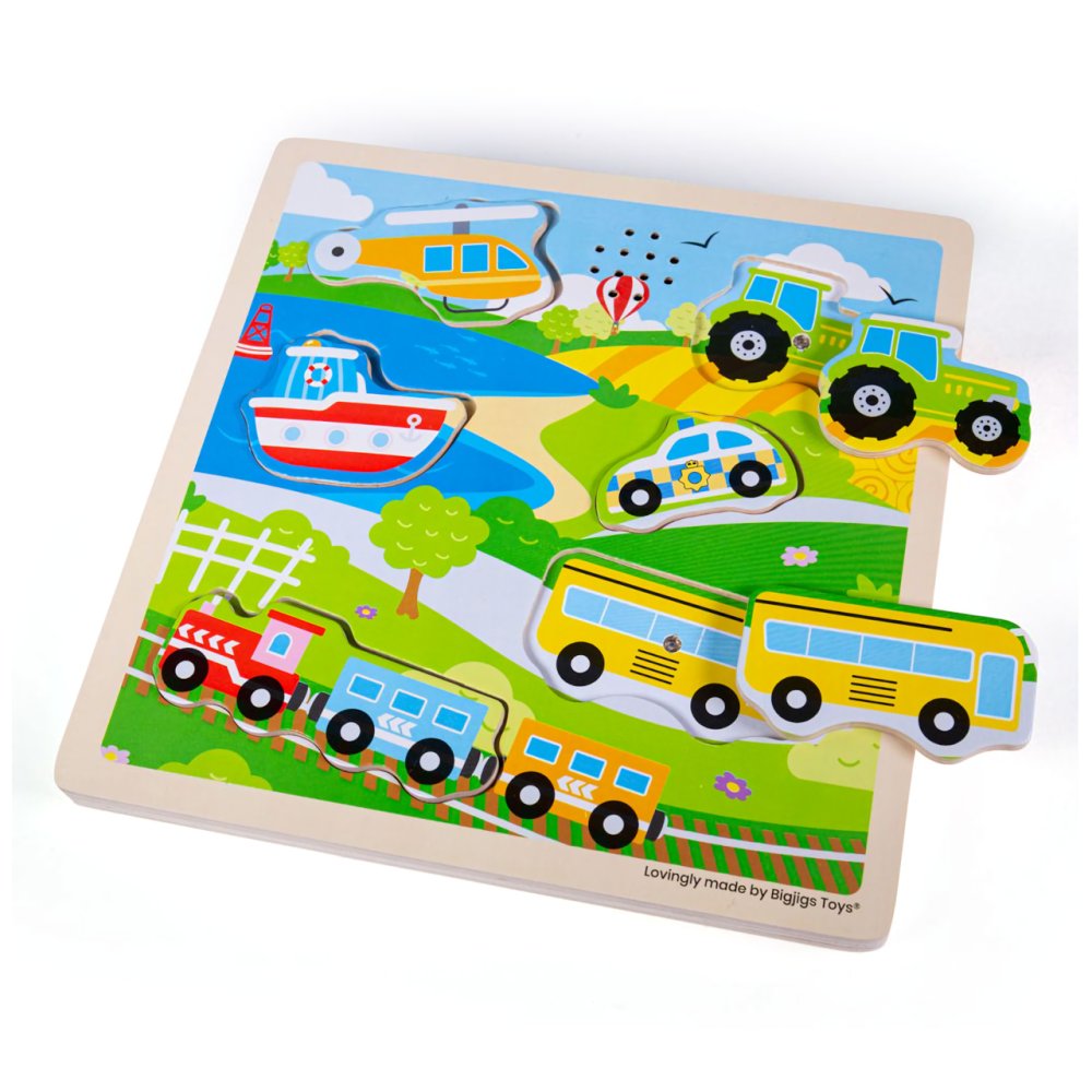 Bigjigs Toys Vkládačka se zvukem Doprava (obrázek 3)