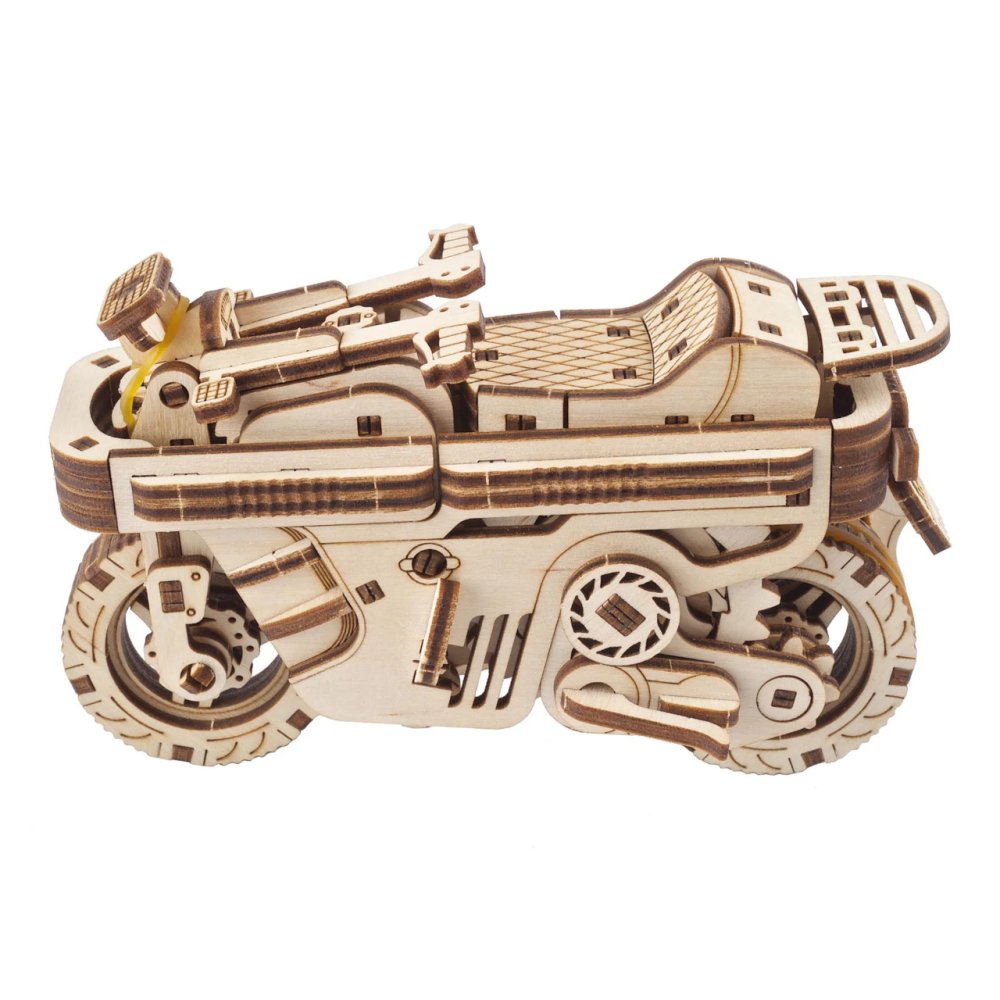 Ugears 3D dřevěné mechanické puzzle Skládací skútr (obrázek 7)