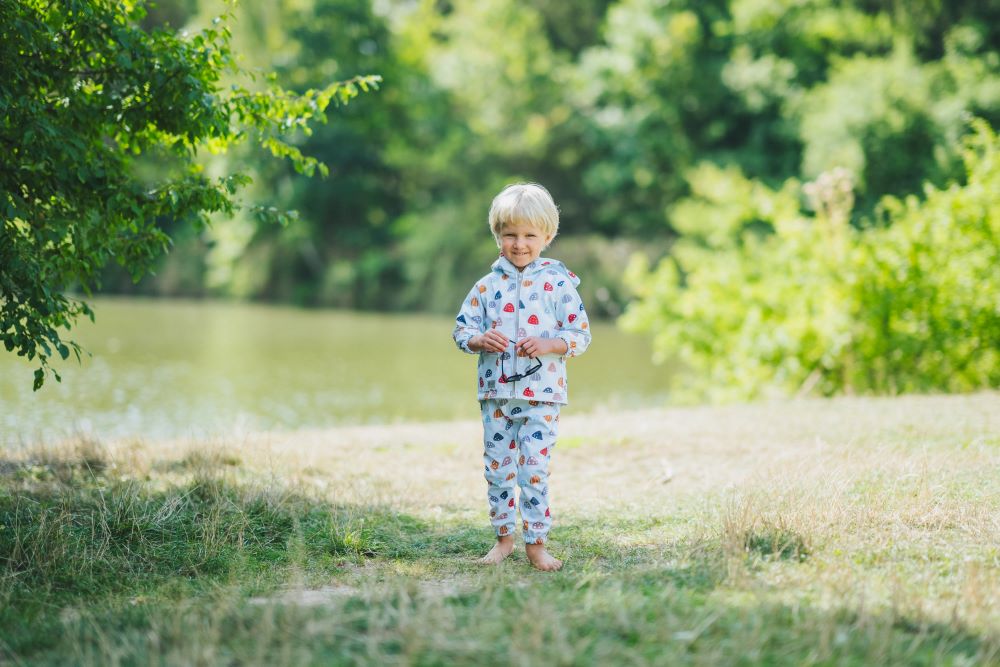 Monkey Mum® Softshell Baby Jacket With Membrane - Colourful Mushrooms 98/104,Monkey Mum® Softshell Baby Jacket With Membrane - Colourful Mushrooms 98/