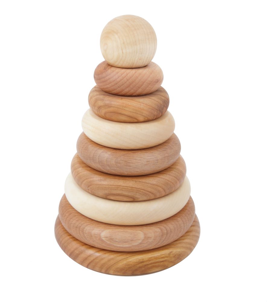Wooden Story Stacking Toy Cone - Natural,Wooden Story Stacking Toy Cone - Natural