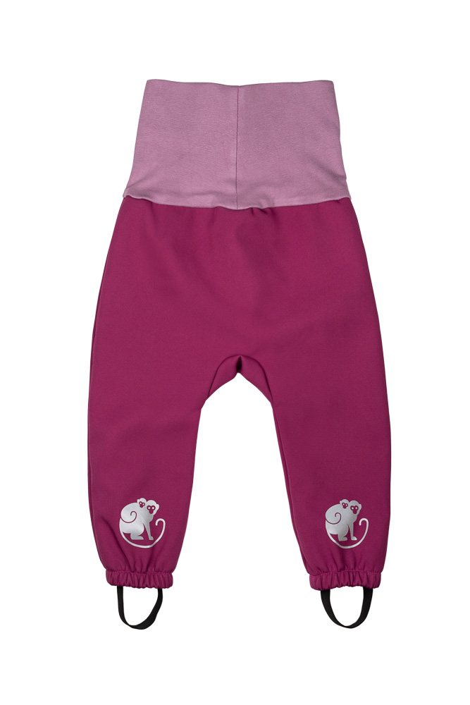 Pantalón Softshell Ajustable Para Niños Con Membrana Monkey Mum® - Frambuesa Dulce 74/80