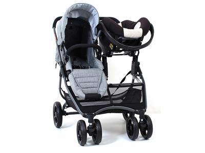 VALCO BABY Snap Ultra Duo Tvillingvagn Skräddarsydd Grå Marle + PETITE&MARS Fusak Jibot