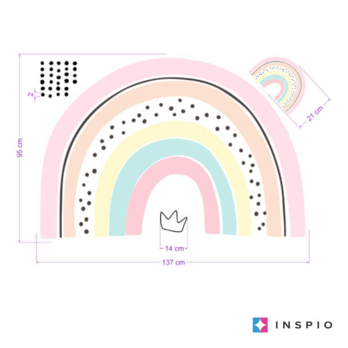 Muurstickers Voor Meisjes - Regenboog Met Een Naam Voor Een Prinsesje