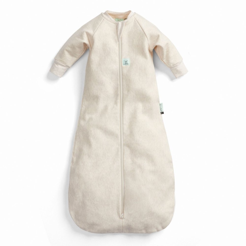 ERGOPOUCH Śpiwór z rękawami bawełna organiczna Jersey Oatmeal Marle 3-12 m, 6-10 kg, 1 tog