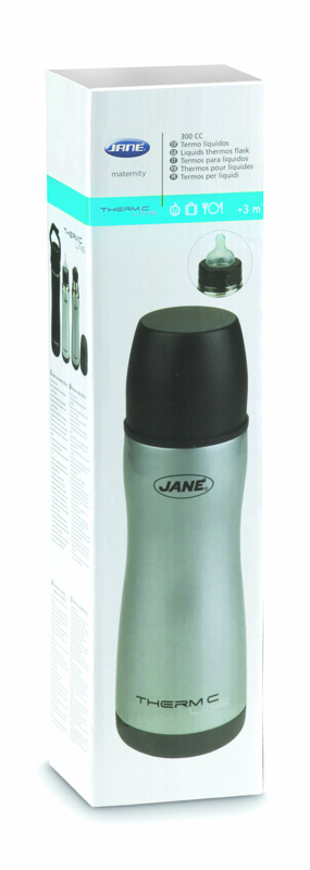 JANÉ Edelstahl-Thermoflasche Mit Schnuller Und Thermodeckel, 300 Ml