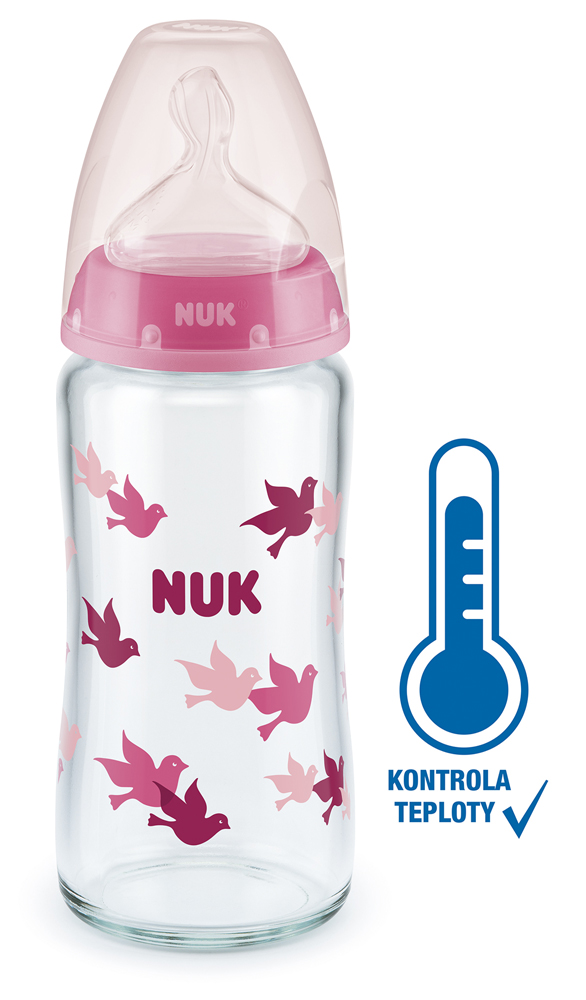 NUK FC+ Glasflasche Mit Temperaturkontrolle 240 Ml - Pink