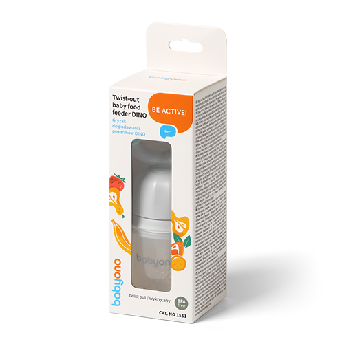 BABYONO Silicone Pacifier For Feeding Dino Gray 6m+