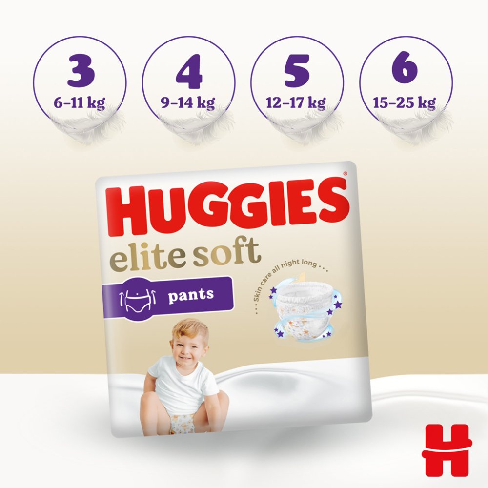 Pantaloni De Scutece De Unică Folosință HUGGIES® 6 Pantaloni De îngrijire Suplimentară (15-25 Kg) 30 Buc