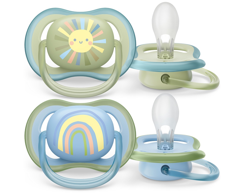 Philips AVENT Chupete Ultra Air Image 0-6m Niño (arco Iris), 2 Piezas