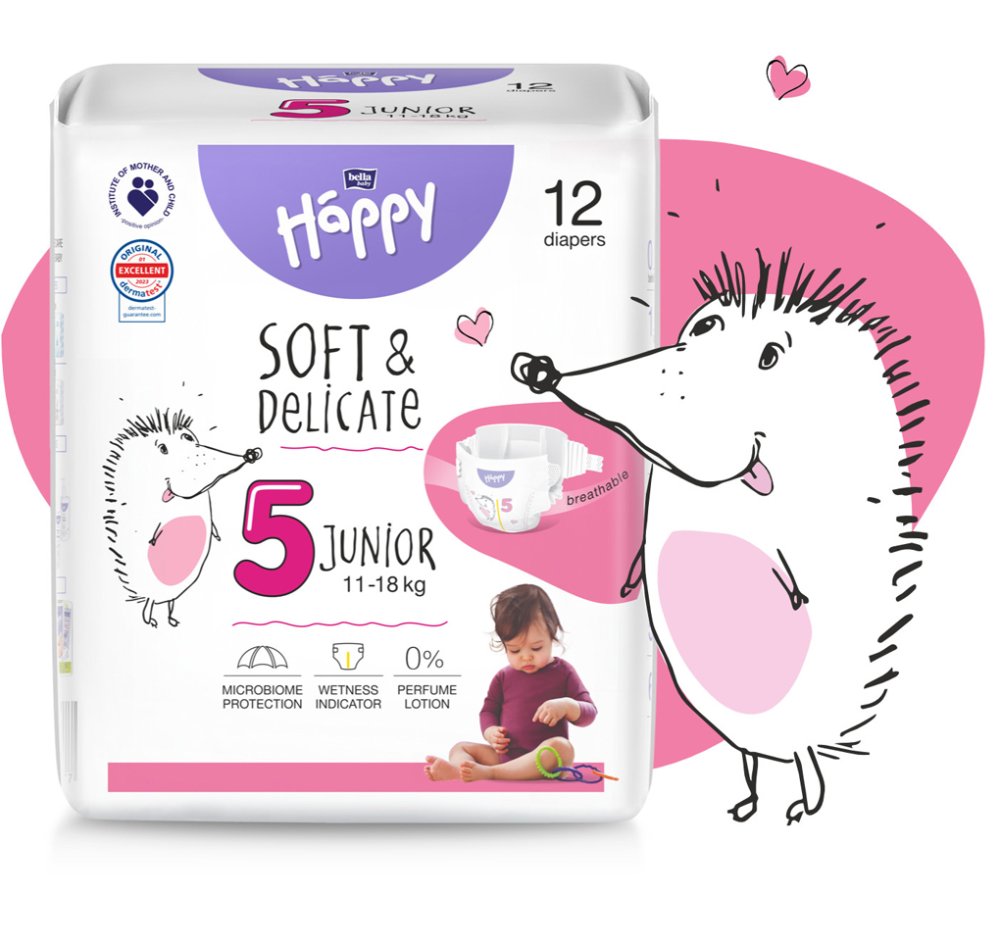 BELLA HAPPY Pannolini Usa E Getta Baby Junior 11-18 Kg 12 Pz