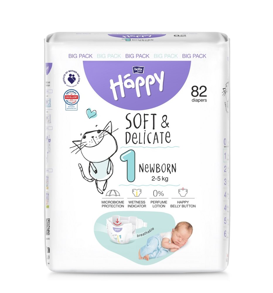 BELLA HAPPY BABY Wegwerfwindeln New Born 2-5 Kg Big Pack 82 Stk