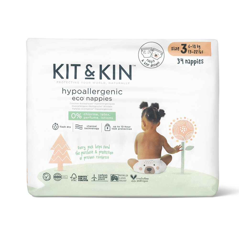 KIT & KIN Plenice Za Enkratno Uporabo Eco 3 (6-10 Kg) 32 Kos