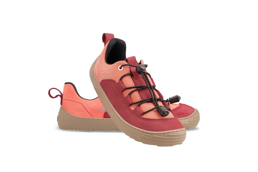 Dětské Barefoot Tenisky Be Lenka Xplorer - Dark Red & Coral Red 25