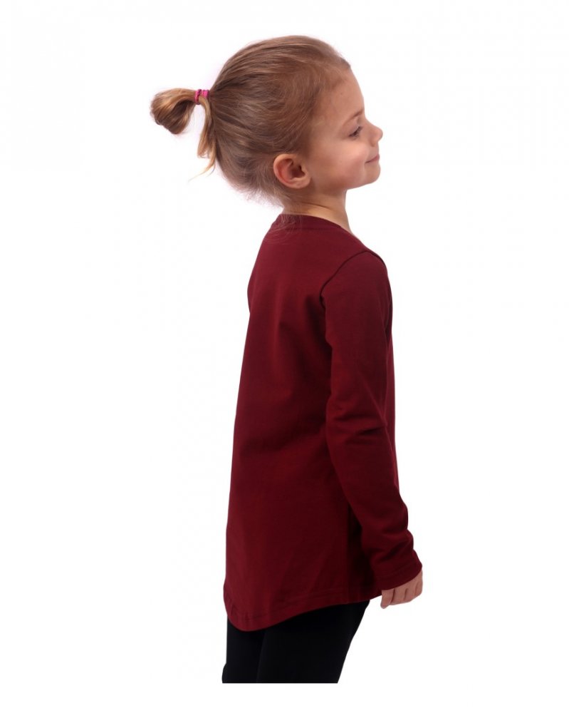 T-shirt manches longues pour filles, bordeaux 122
