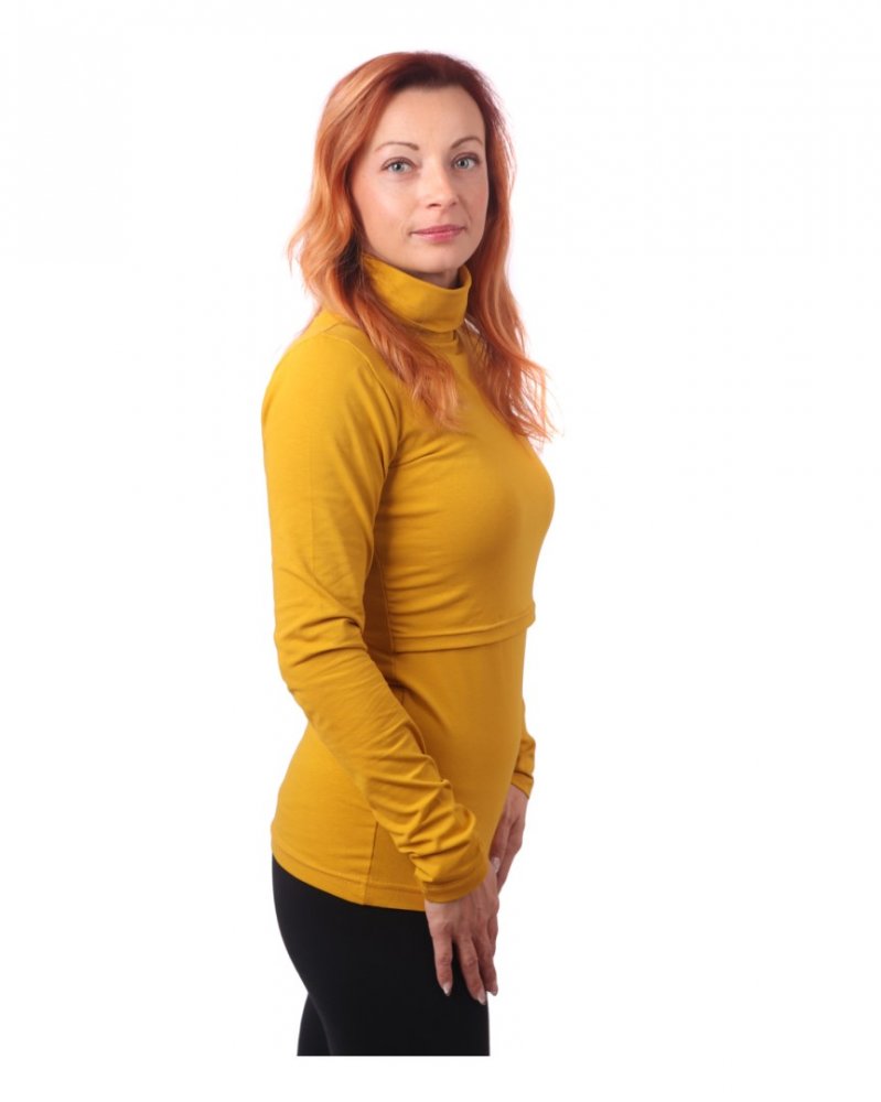 Dolcevita da allattamento Kateřina, senape XS/S