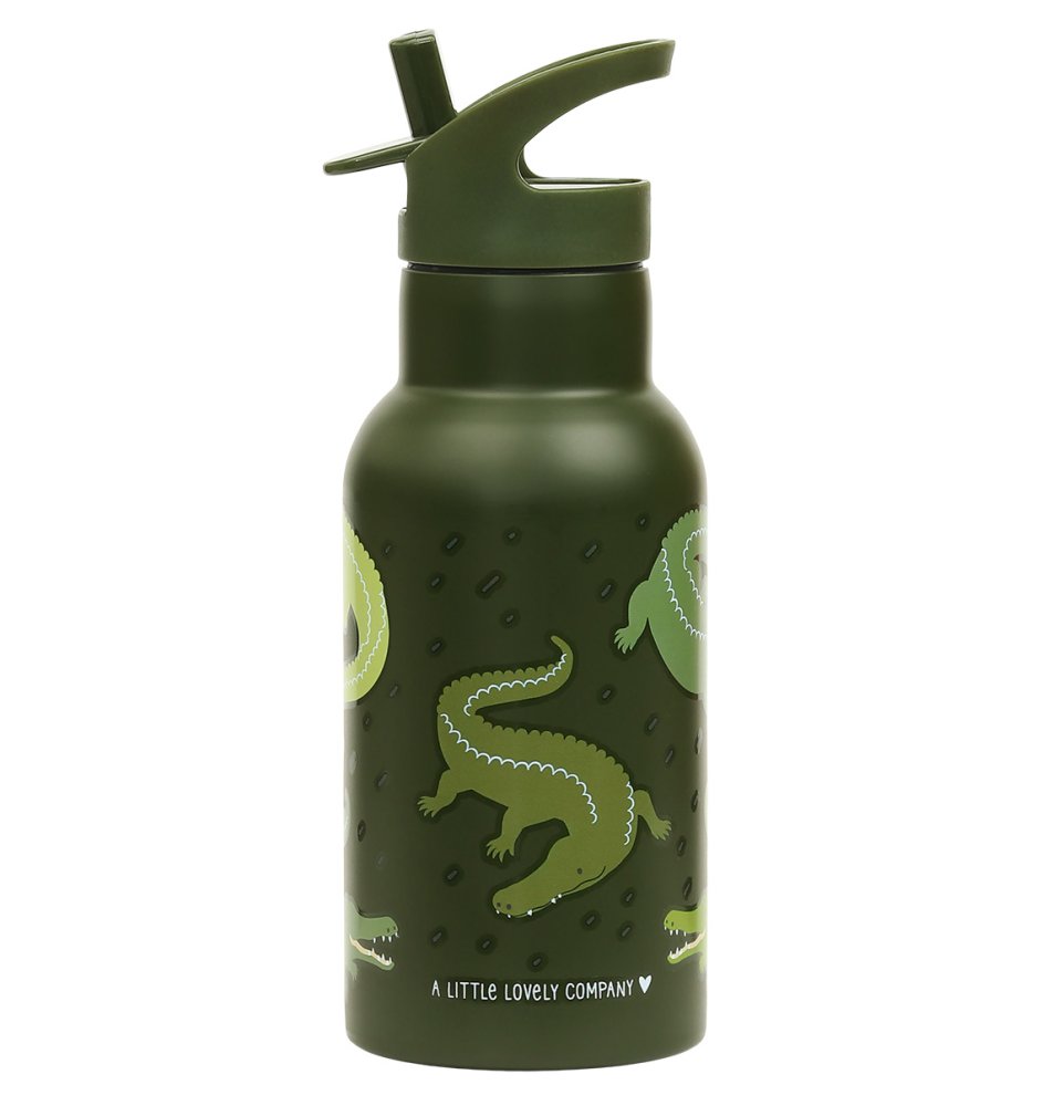 A Little Lovely Company - Borraccia in acciaio inossidabile, 350 ml - coccodrillo - immagine 3
