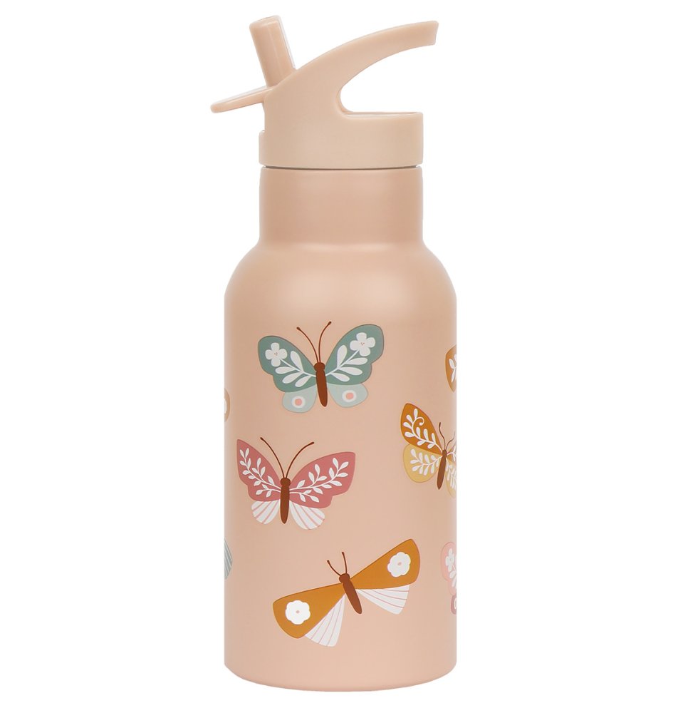 A Little Lovely Company - bidon ze stali nierdzewnej, 350 ml - motyl