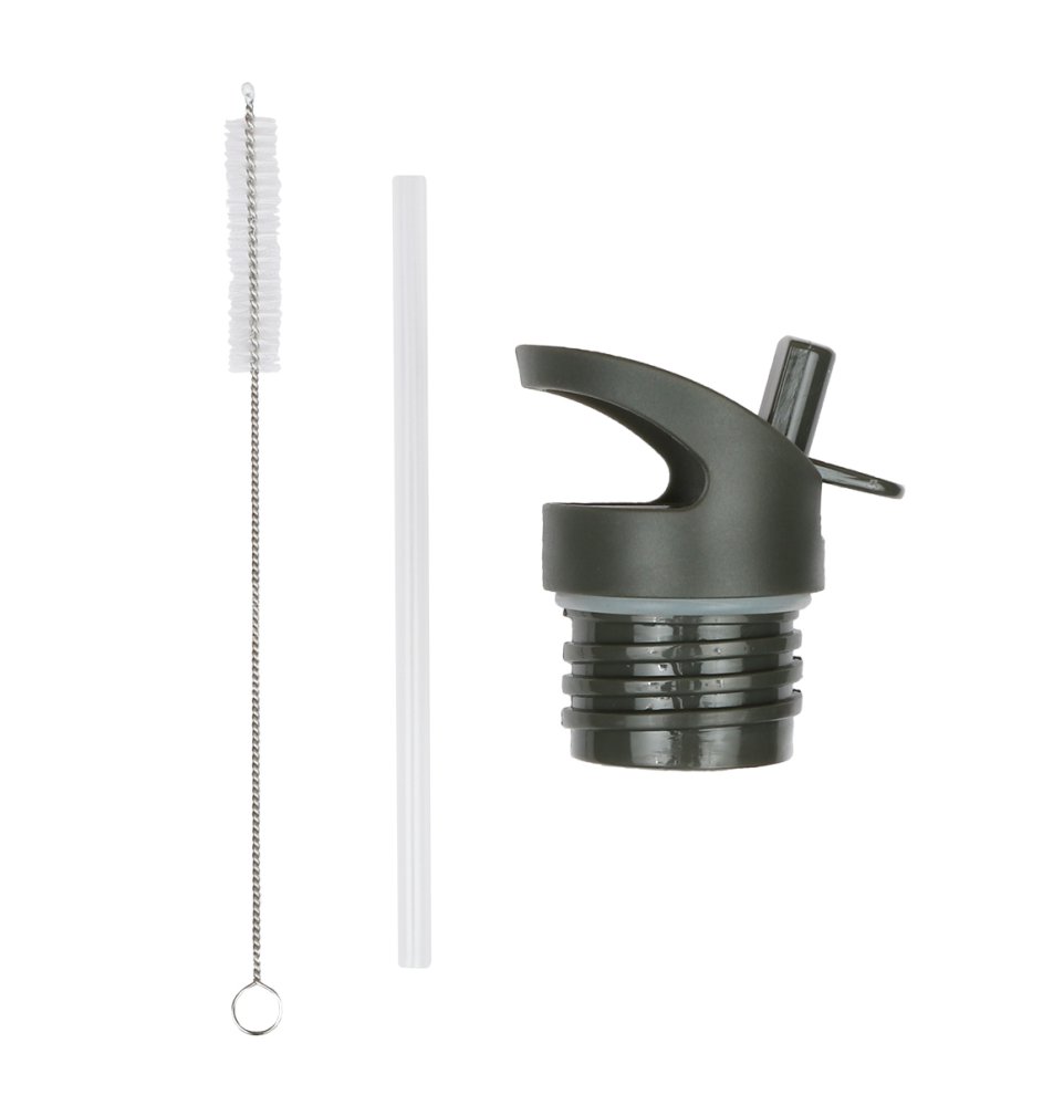 A Little Lovely Company - Bouchon, brosse et paille pour gourde en acier inoxydable - Animaux de la savane