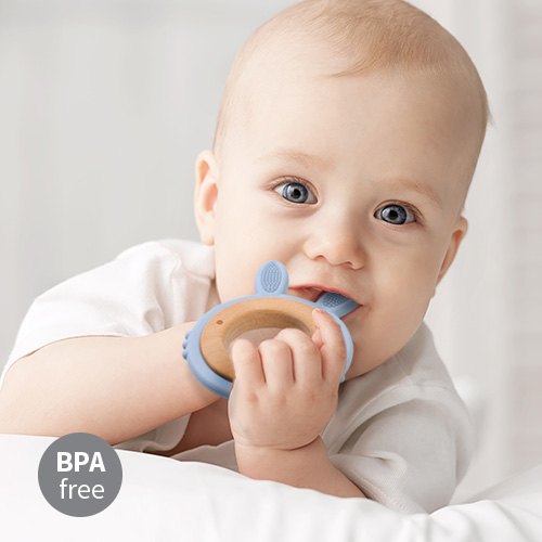 Massaggiagengive in legno e silicone BABYONO Bunny - immagine 3