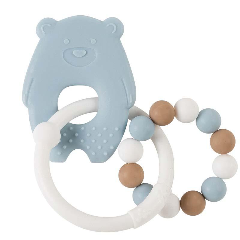 NATTOU Massaggiagengive in silicone senza BPA Lapidou orsetto blu
