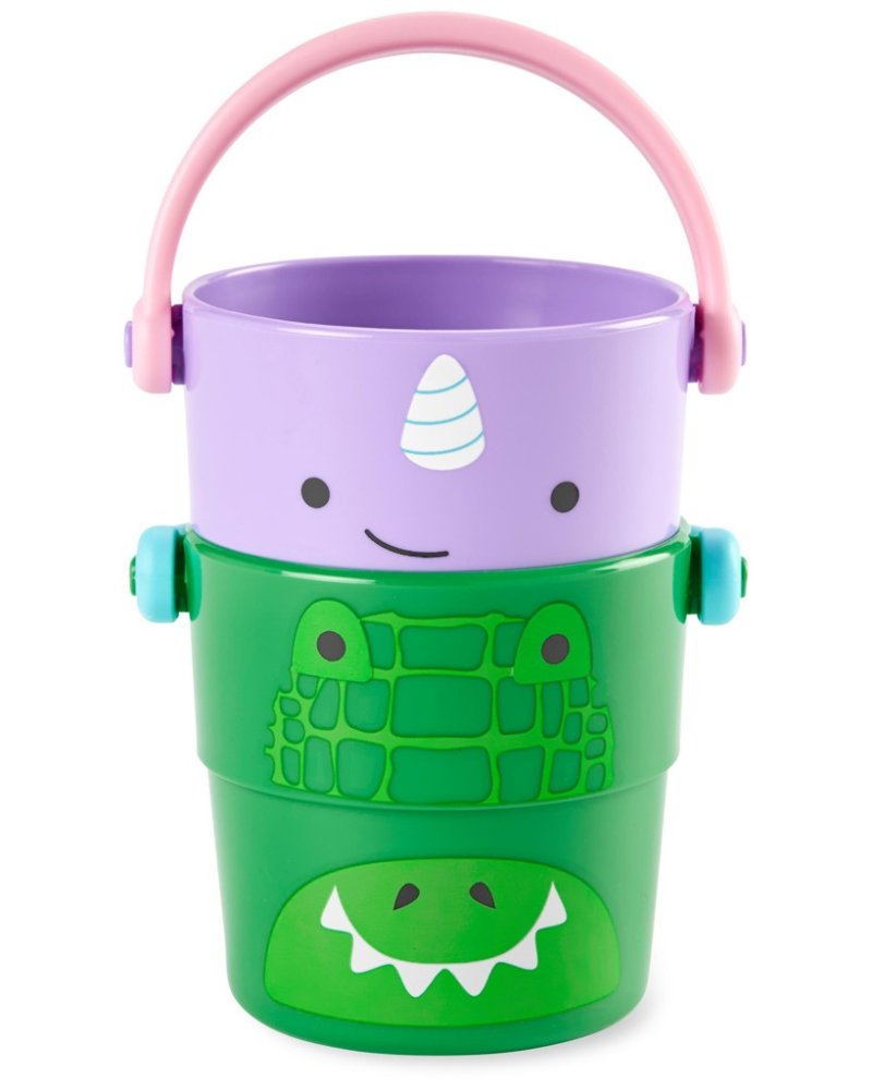 SKIP HOP Zoo Giocattolo per l'acqua secchielli Stack&Pour 5 pezzi 9m+ - immagine 6