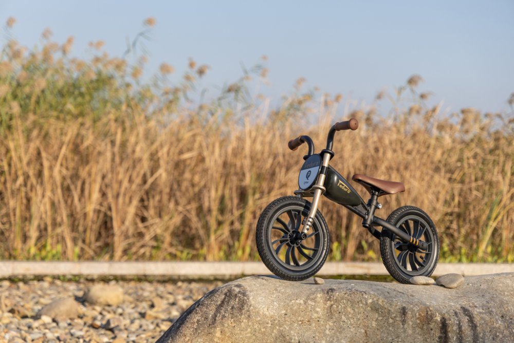 QPLAY Bicicletta senza pedali Feduro Black/Golden, età 3-6 anni - immagine 6