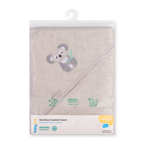BABYONO Accappatoio con cappuccio Bamboo grigio 100x100 cm - immagine 3