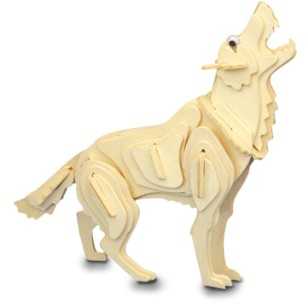 Woodcraft Drewniane puzzle 3D wilk