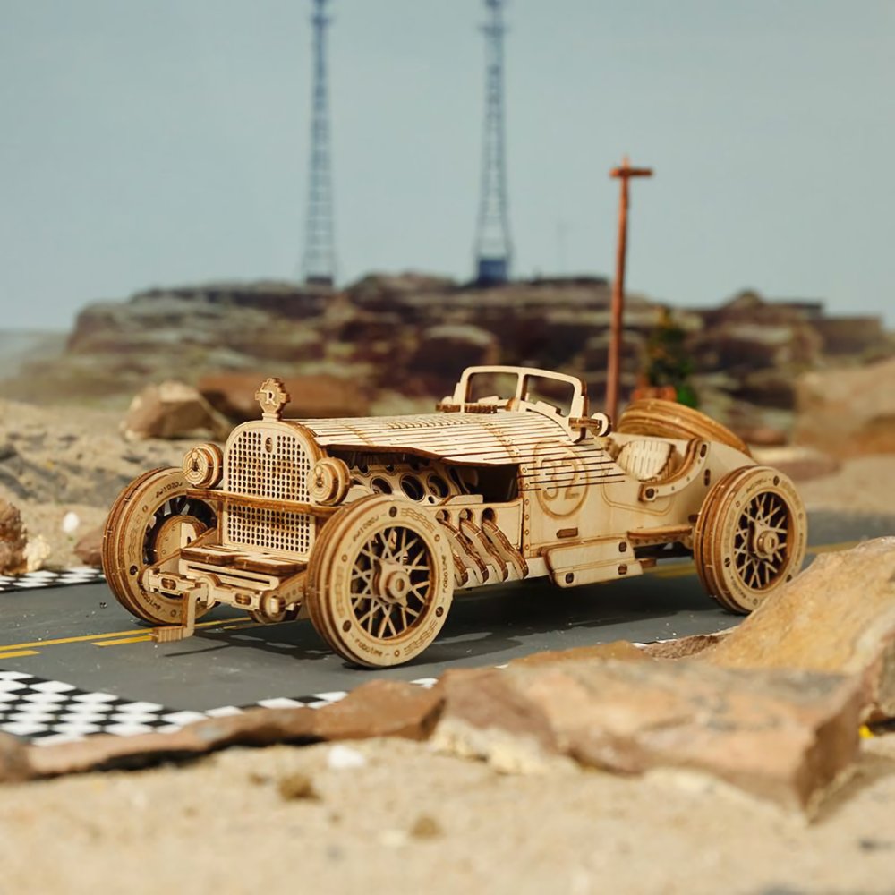 Puzzle 3D en bois Voiture de course RoboTime – Image 3