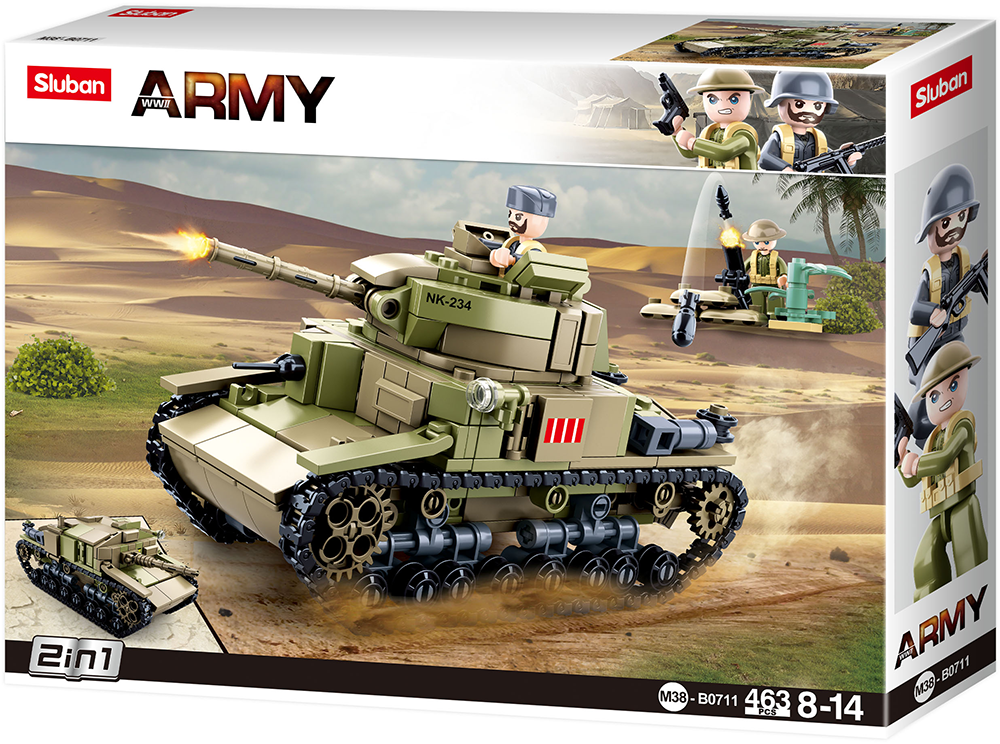 Sluban Army M38-B0711 Střední italský tank 2v1 (obrázek 4)
