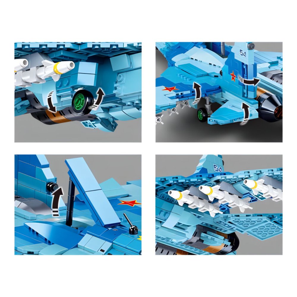 Sluban Model Bricks M38-B0985 Szu-27 Vadászrepülőgép 2 az 1-ben - Image 3