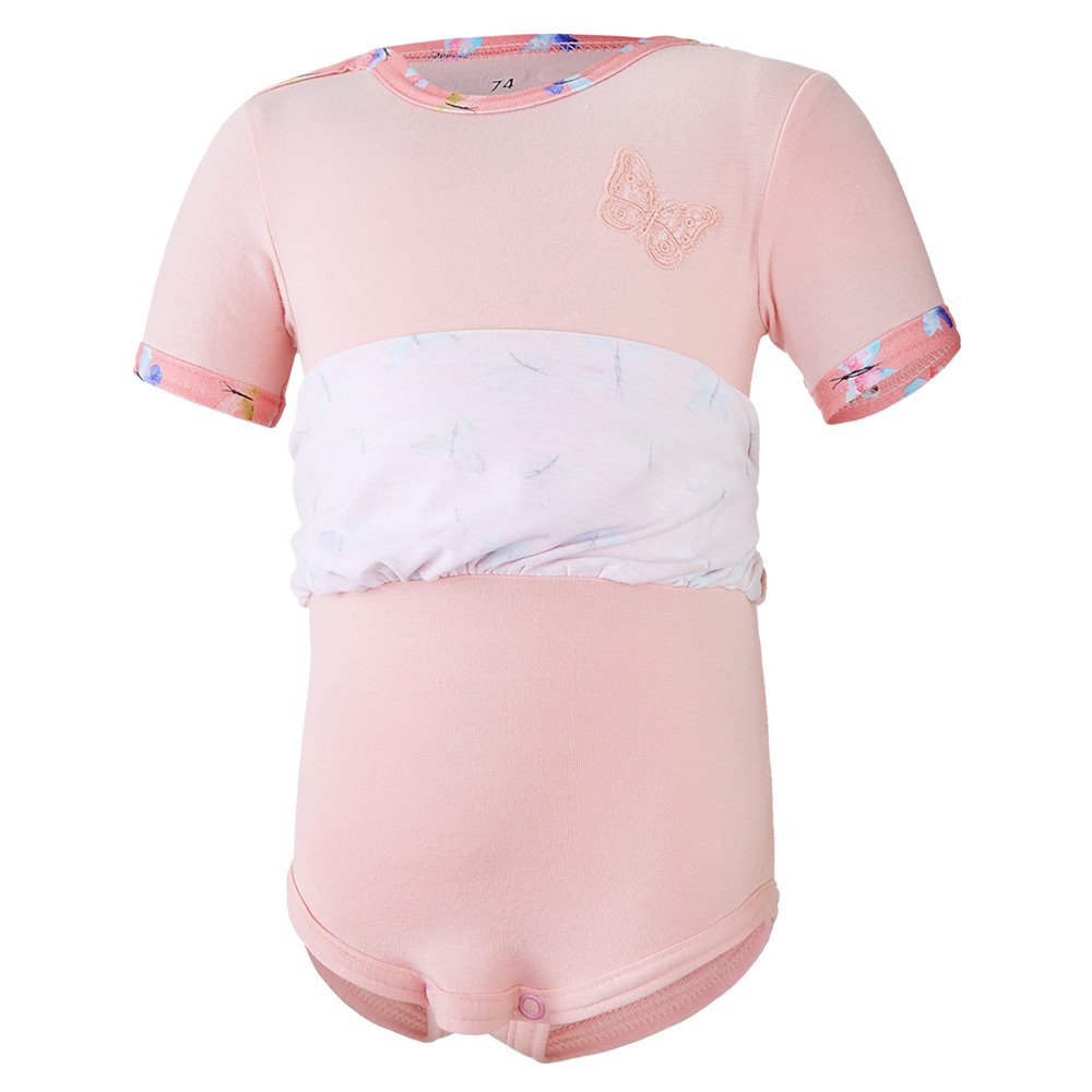 Body robe fine manches courtes ensemble Outlast® - pêche clair/papillons 74 – Image 3