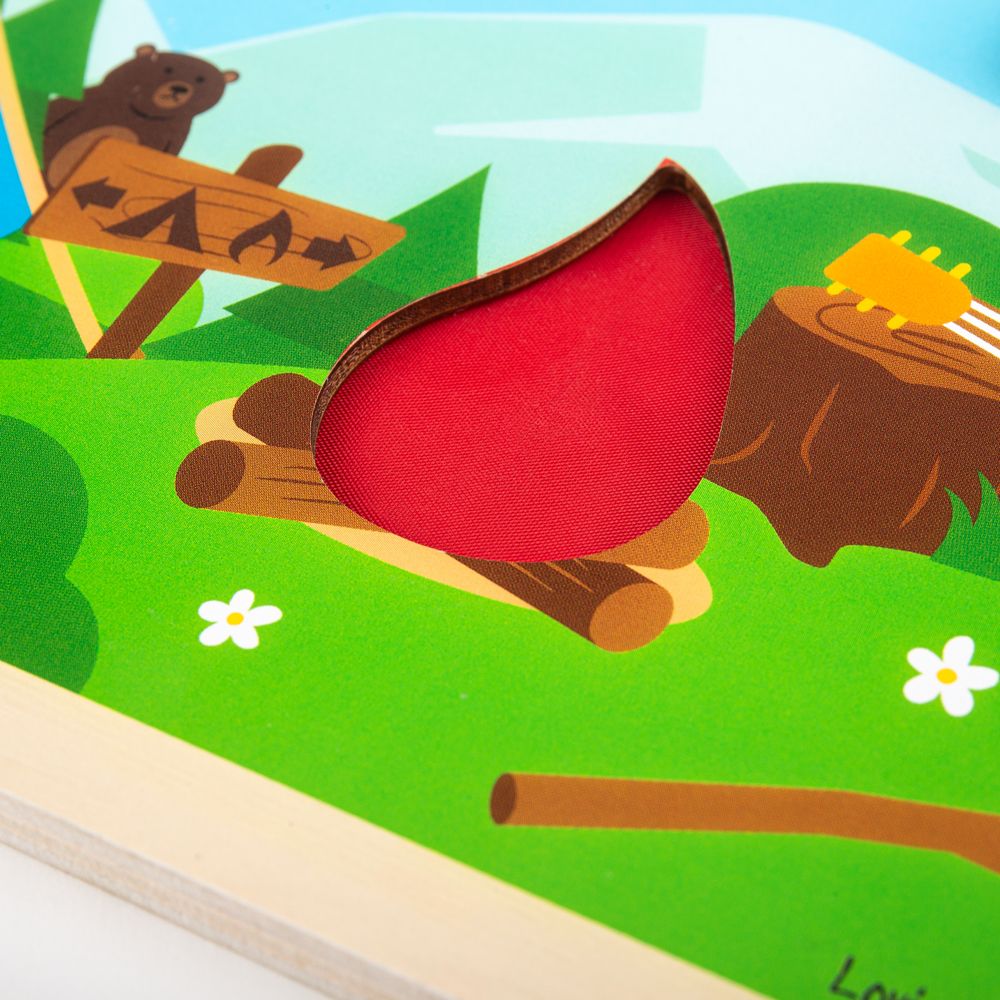 Bigjigs Toys Senzorické puzzle kempování v přírodě (obrázek 6)