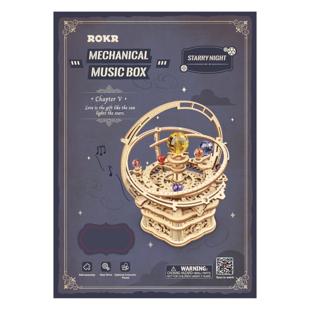 RoboTime 3D dřevěná skládačka hrací skříňky Historický orloj (obrázek 8)