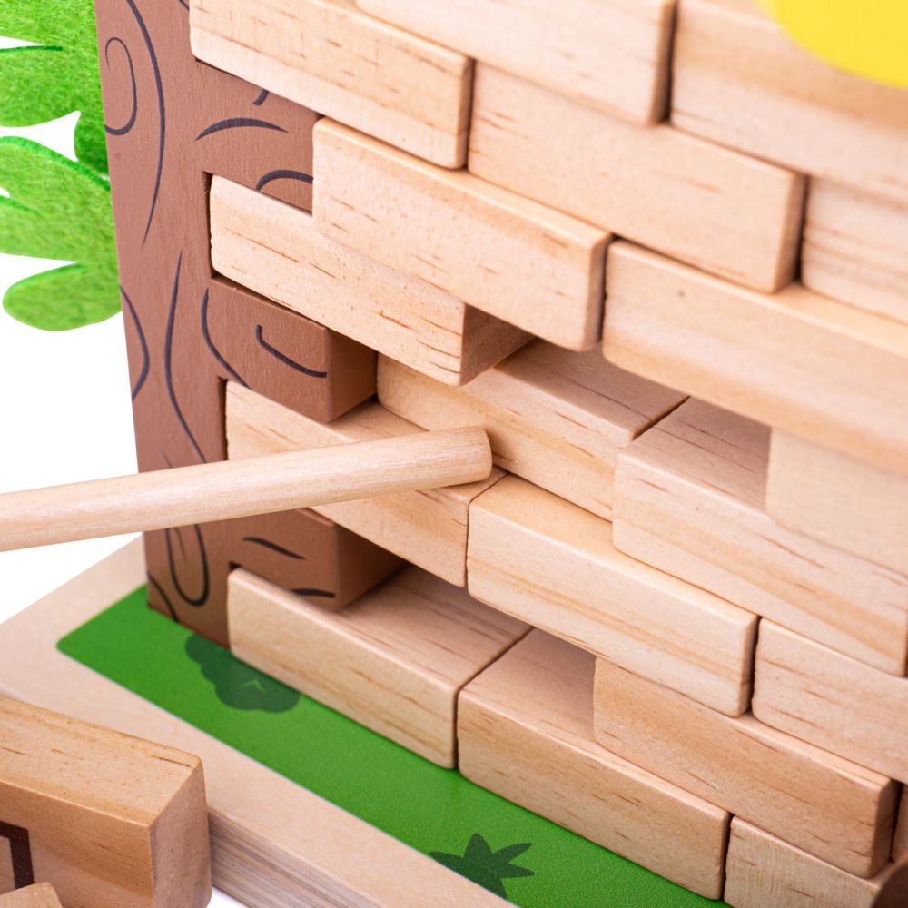 Bigjigs Toys Dřevěná motorická hra Padající džungle (obrázek 4)