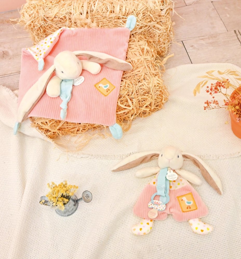 Doudou Dárková sada Hračka s úchytem na dudlík Králíček Ciboulette 19 cm (obrázek 3)