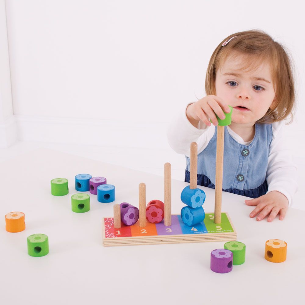 Bigjigs Baby Nasazování barevných květinek (obrázek 7)