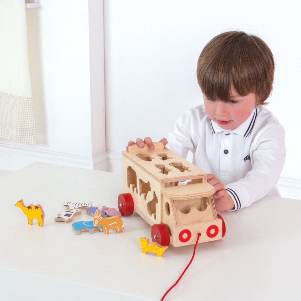 Bigjigs Toys Dřevěné auto se zvířátky (obrázek 7)