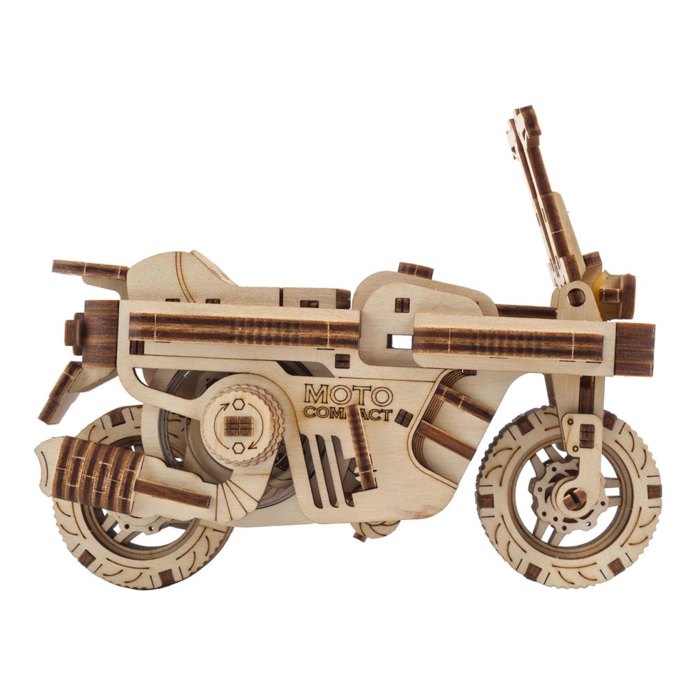 Ugears 3D dřevěné mechanické puzzle Skládací skútr (obrázek 5)