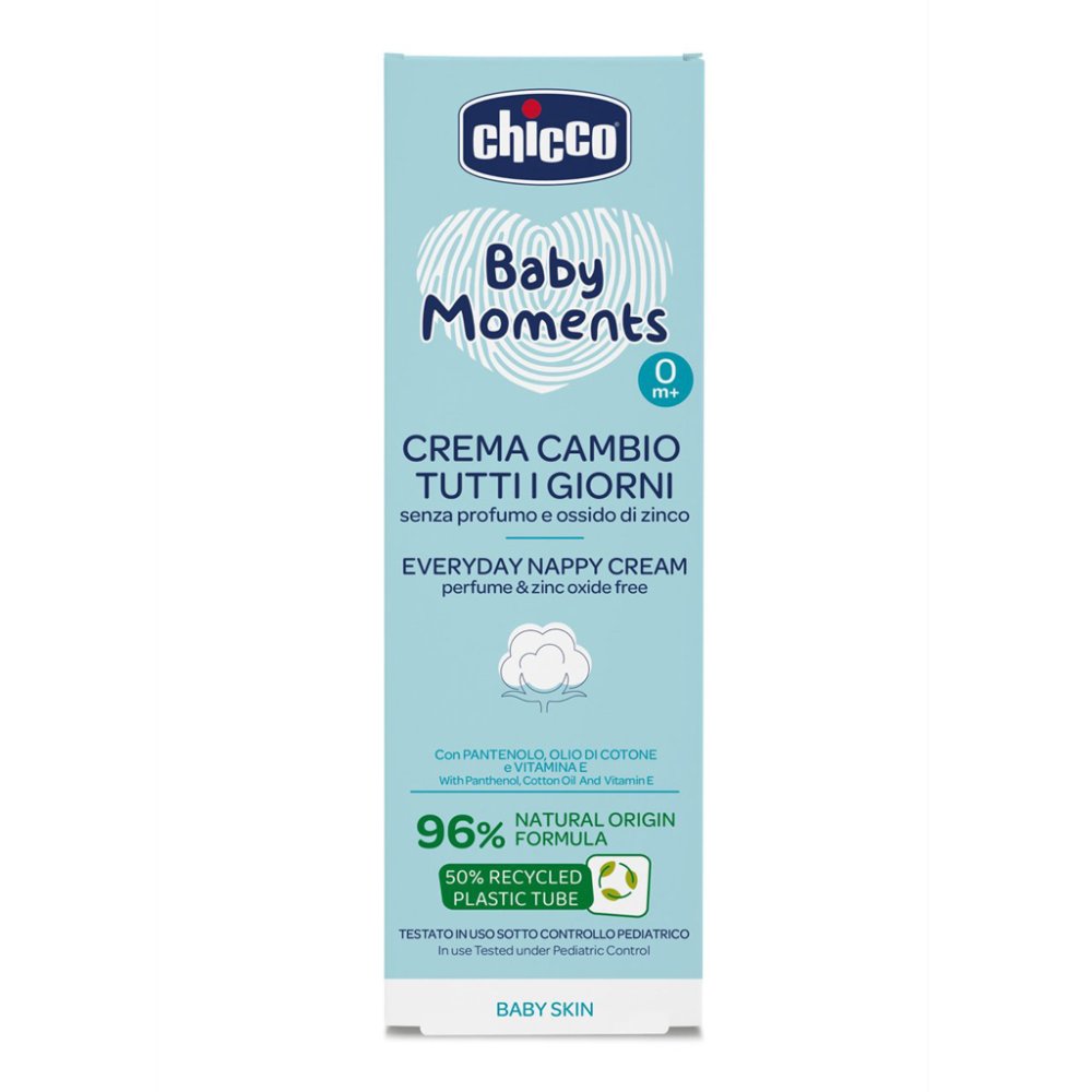 CHICCO Krém Na Dětský Zadeček Baby Moments Bez Parfému Na Každý Den 100ml, 0m+